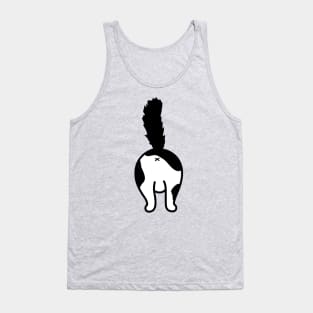 cat butt black and white wth fluffy tail Tank Top